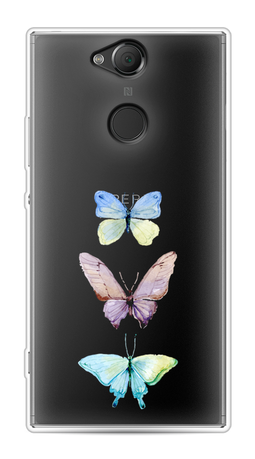 

Чехол на Sony Xperia XA2 "Акварельные бабочки", Бирюзовый;розовый, 53150-1