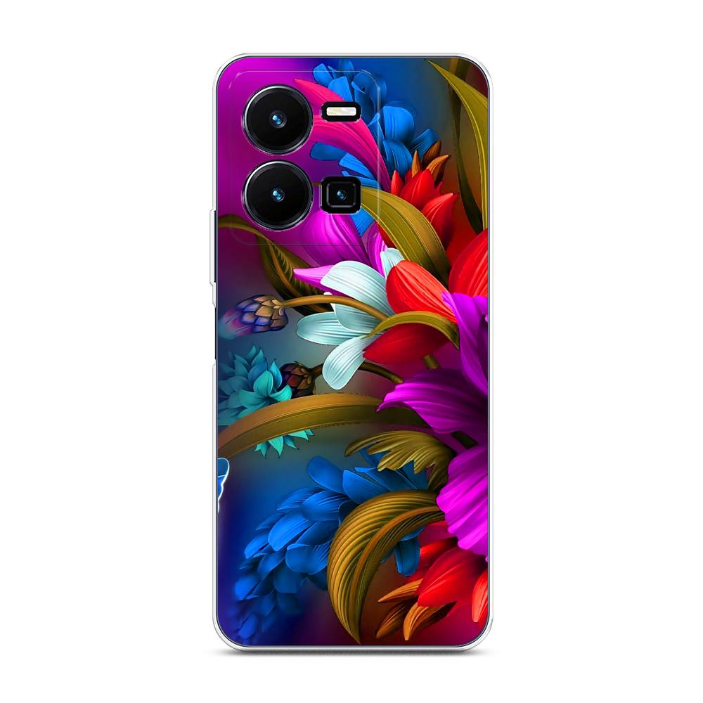 

Чехол для Vivo Y35 "Фантастические цветы", Фиолетовый;красный;синий, 267250-2