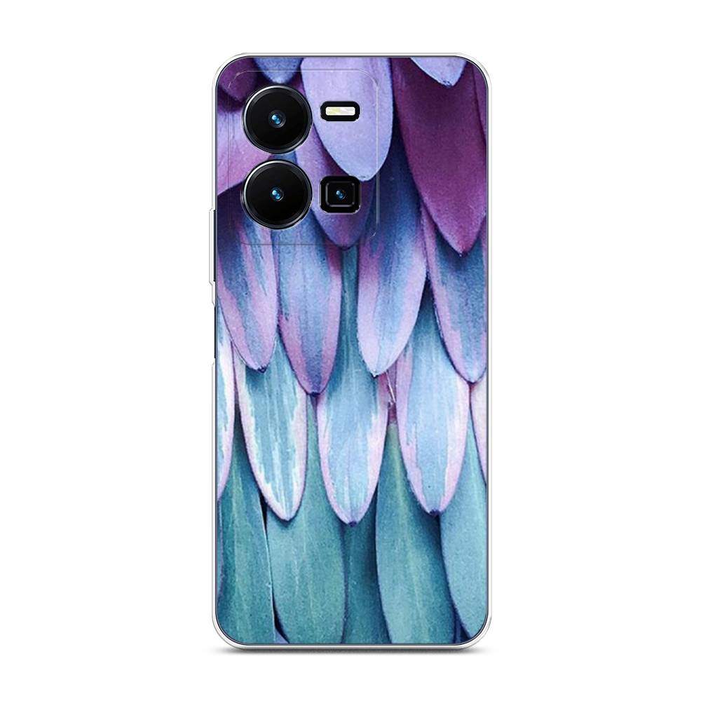 

Чехол для Vivo Y35 "Синее перо", Фиолетовый;голубой, 267250-3