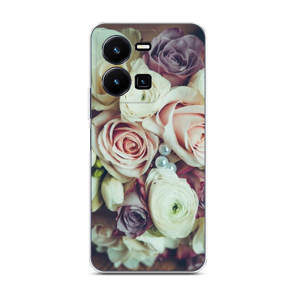 

Чехол для Vivo Y35 "Свадебный букет", Белый;фиолетовый, 267250-2