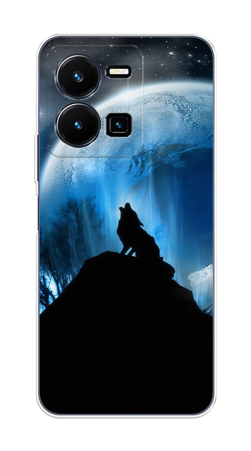 

Чехол на Vivo Y35 "Волк 2", Синий;черный;белый, 267250-1