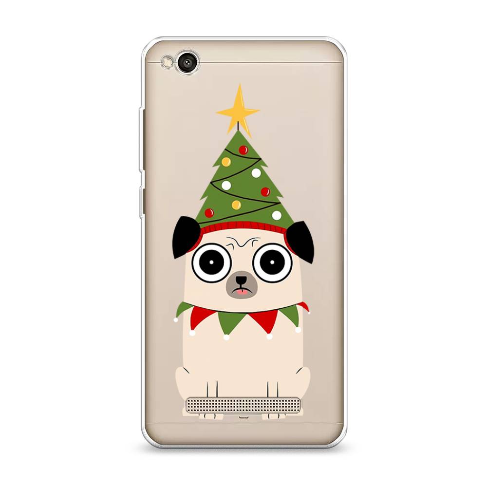 

Чехол на Xiaomi Redmi 4A"Собачка с ёлочкой", Бежевый;красный;зеленый, 31350-1