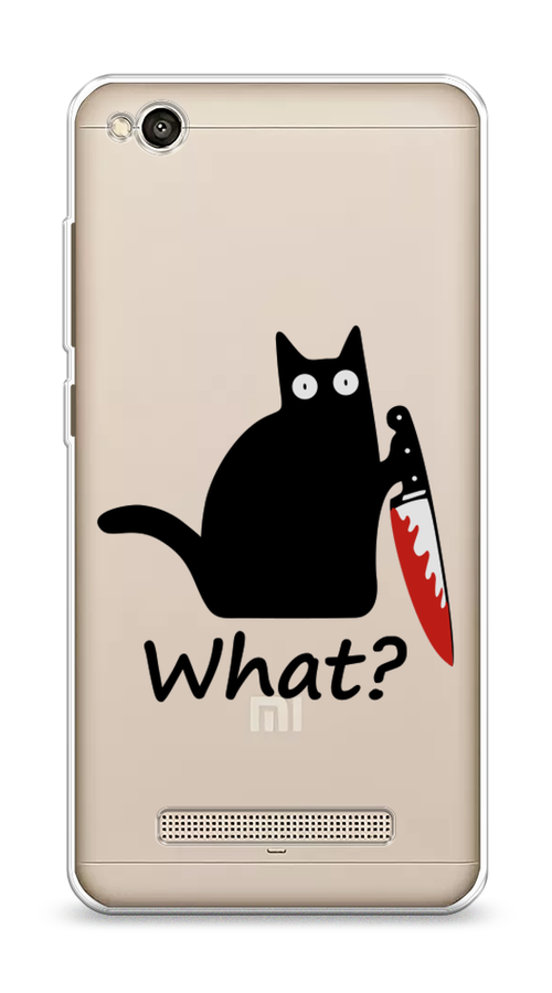 

Чехол на Xiaomi Redmi 4A"Котик с ножом", Черный;красный, 31350-6