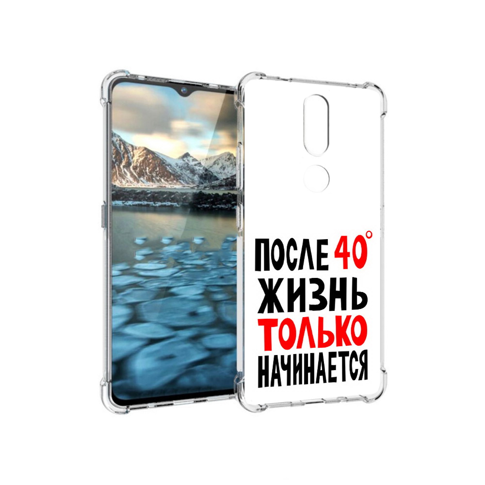 

Чехол MyPads Tocco для Nokia 2.4 после 40 жизнь начинается (PT227049.107.553), Прозрачный, Tocco