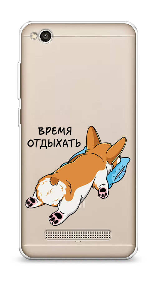 

Чехол на Xiaomi Redmi 4A"Корги отдыхает", Черный;коричневый;голубой, 31350-1