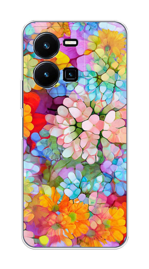 

Чехол на Vivo Y35 "Цветы витраж", Оранжевый;розовый;голубой, 267250-3