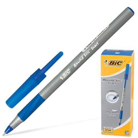 фото Ручка шариковая bic "round stic exact" 141767, синяя, 0.8 мм, 20 штук