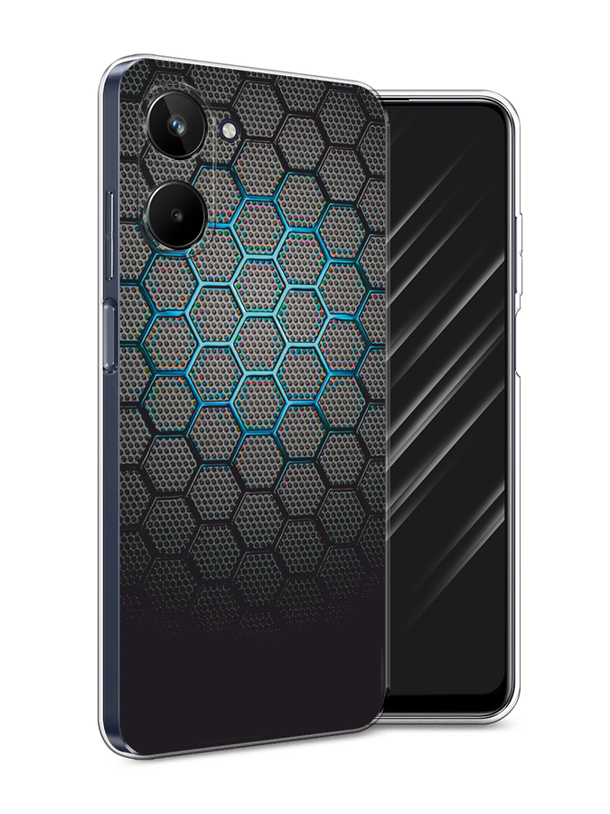 

Чехол Awog на Realme 10 4G "Бирюзовые соты", Бирюзовый;синий;черный, 2512150-1