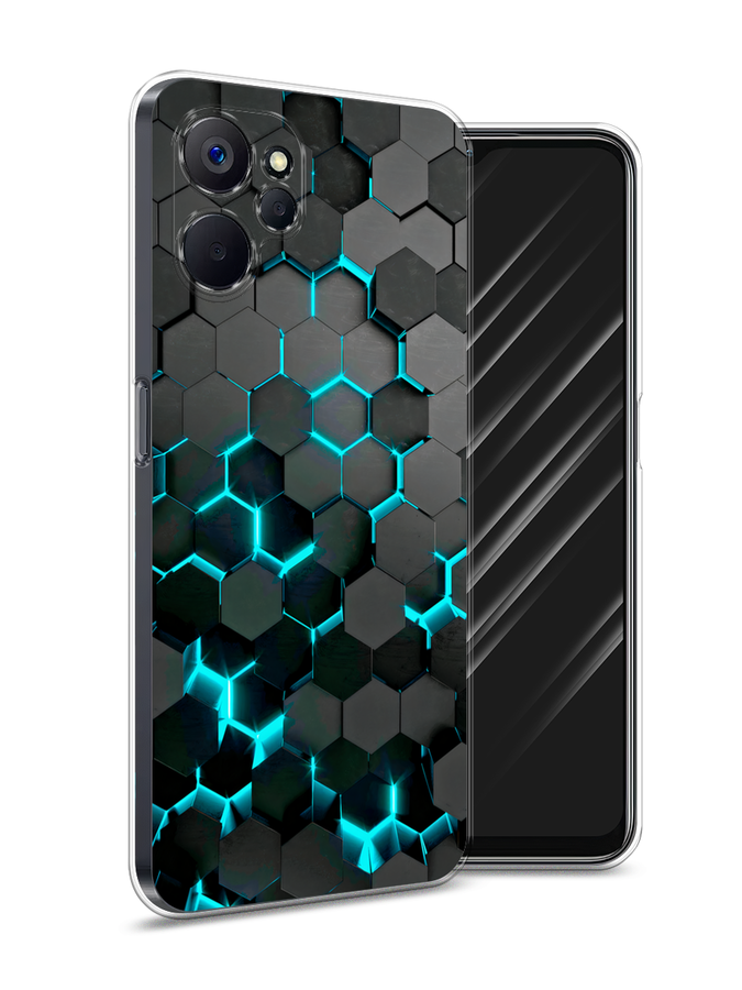 

Чехол Awog на Realme 10 5G "Соты бирюзовые", Черный;бирюзовый;синий, 2512650-1