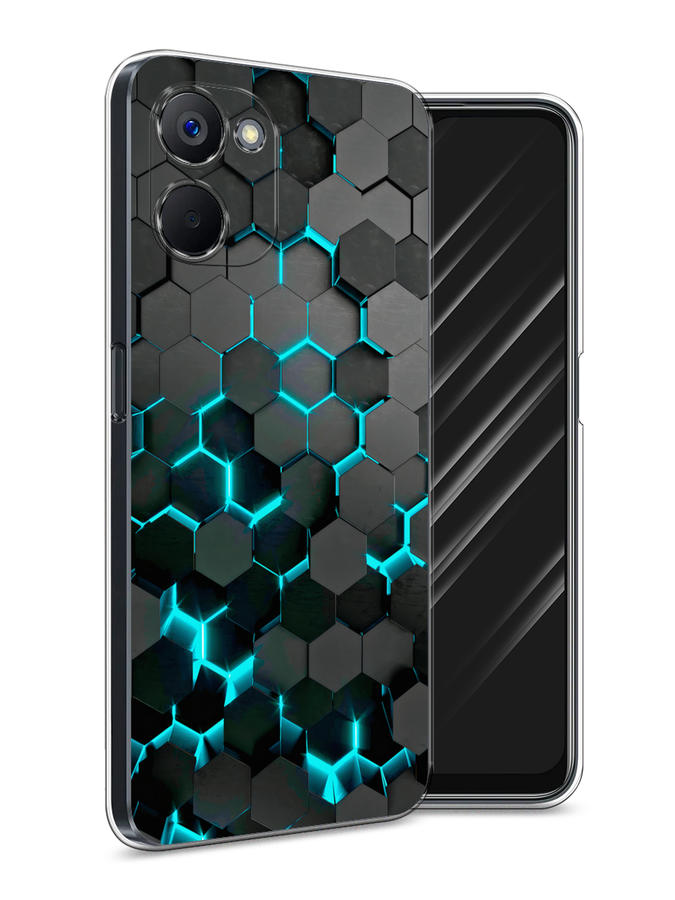 

Чехол Awog на Realme V20 "Соты бирюзовые", Черный;бирюзовый;синий, 2512950-1