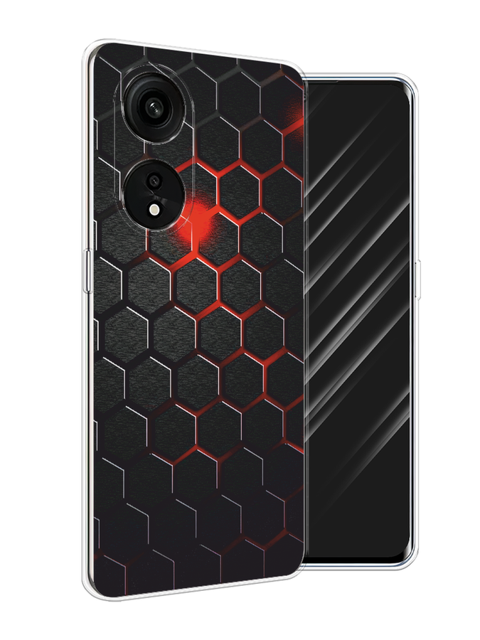

Чехол Awog на Oppo Reno 8T 5G "Фон соты красные", Красный;черный, 2513150-1