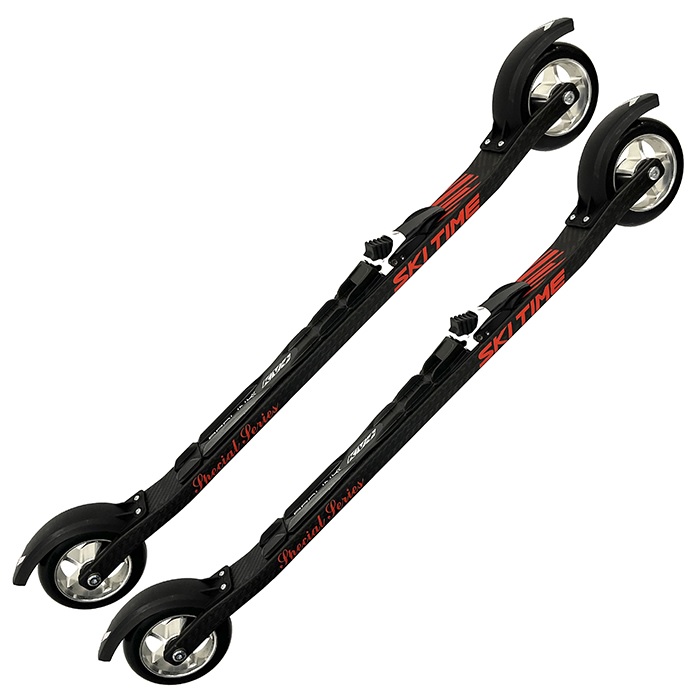 Лыжероллеры с креплениями SKI TIME Коньковые Skiroll Skate Carbon 650 N3 100х24 черный