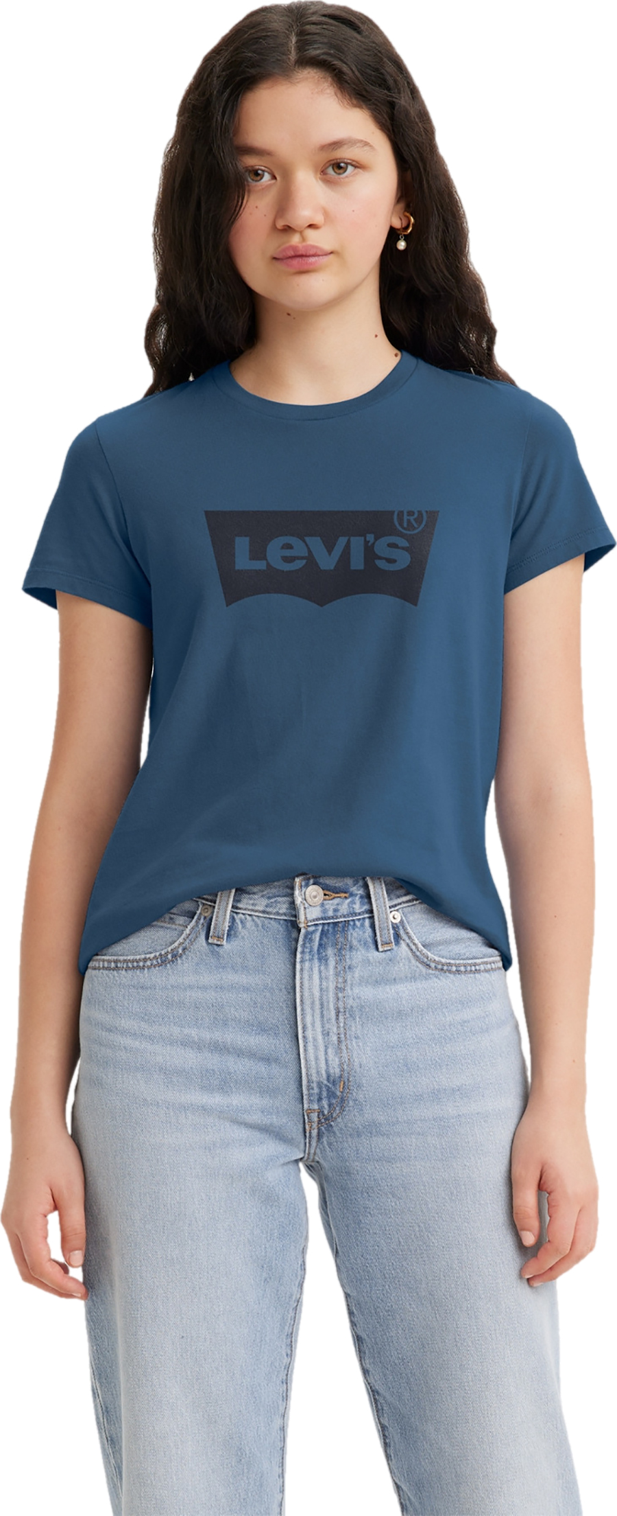 

Футболка женская Levi's Women The Perfect Tee синяя XL, Синий, Women The Perfect Tee