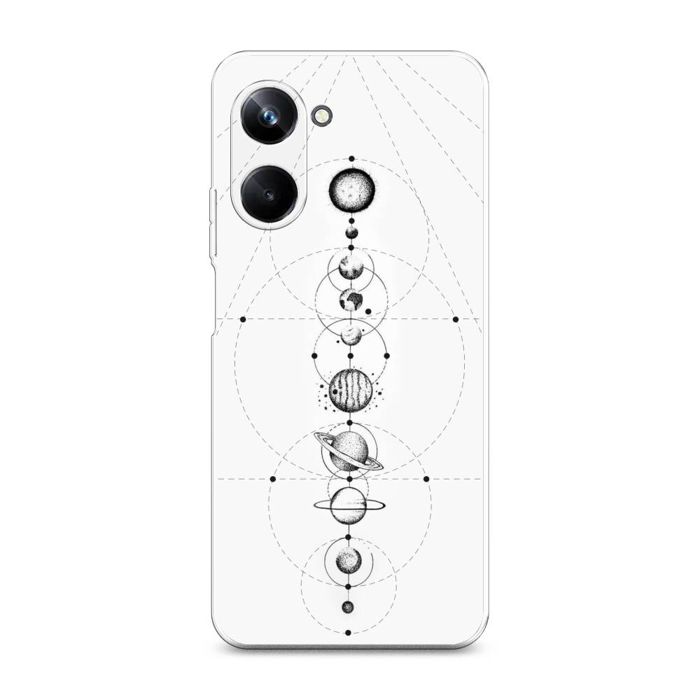 

Чехол на Realme 10 Pro "Парад планет", Серый, 2512550-2