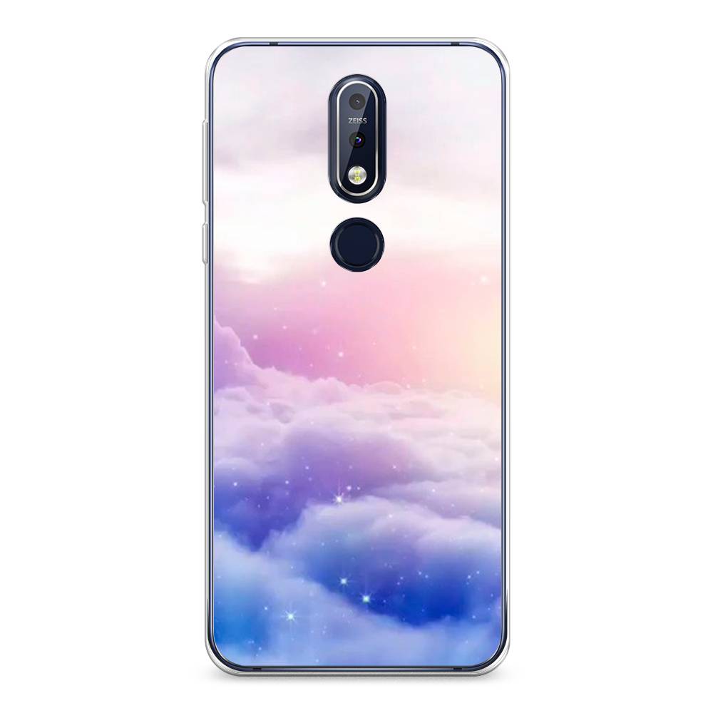 

Чехол на Nokia 7.1 "Небеса", Голубой;белый;розовый, 122050-2