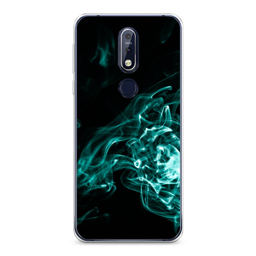 

Чехол на Nokia 7.1 "Дым", Голубой;черный, 122050-3