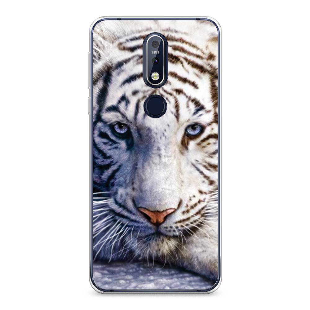 

Чехол на Nokia 7.1 "Бенгальский тигр", Коричневый;белый, 122050-1