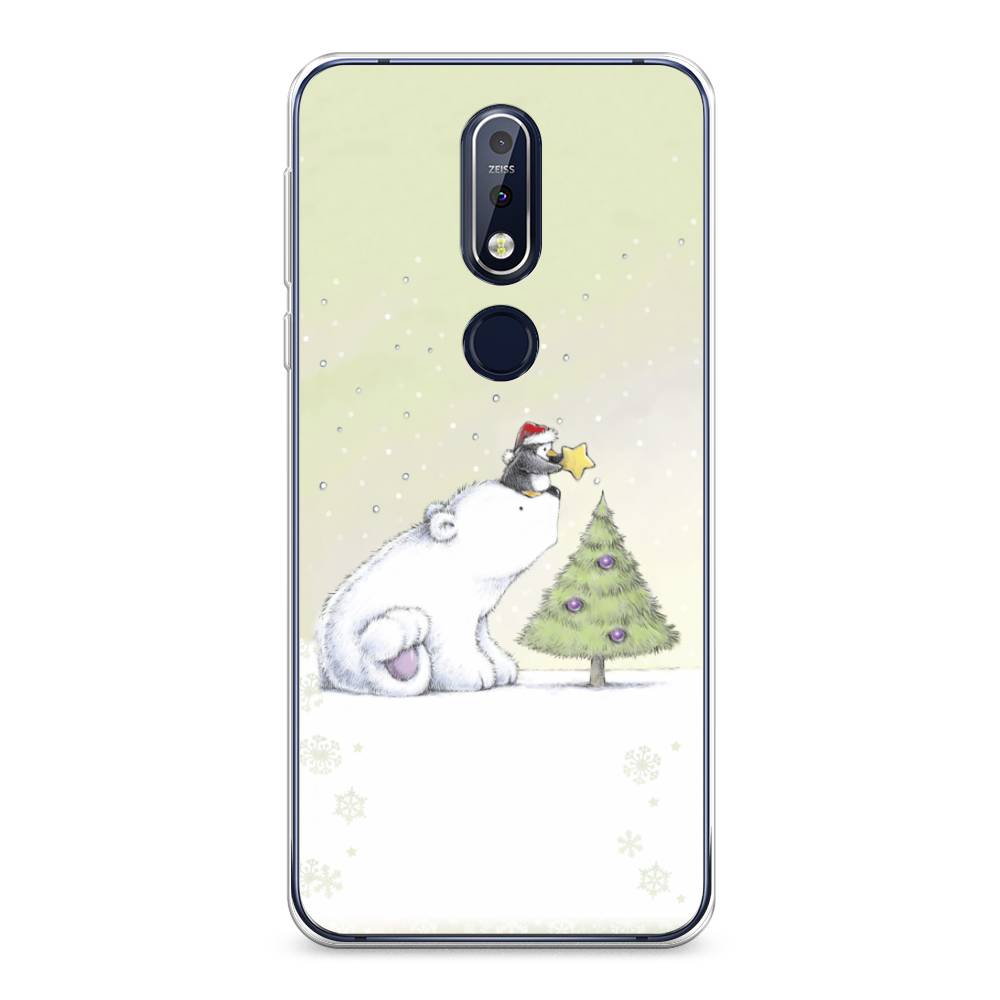 

Чехол на Nokia 7.1 "Украшение елки", Белый;бежевый, 122050-5