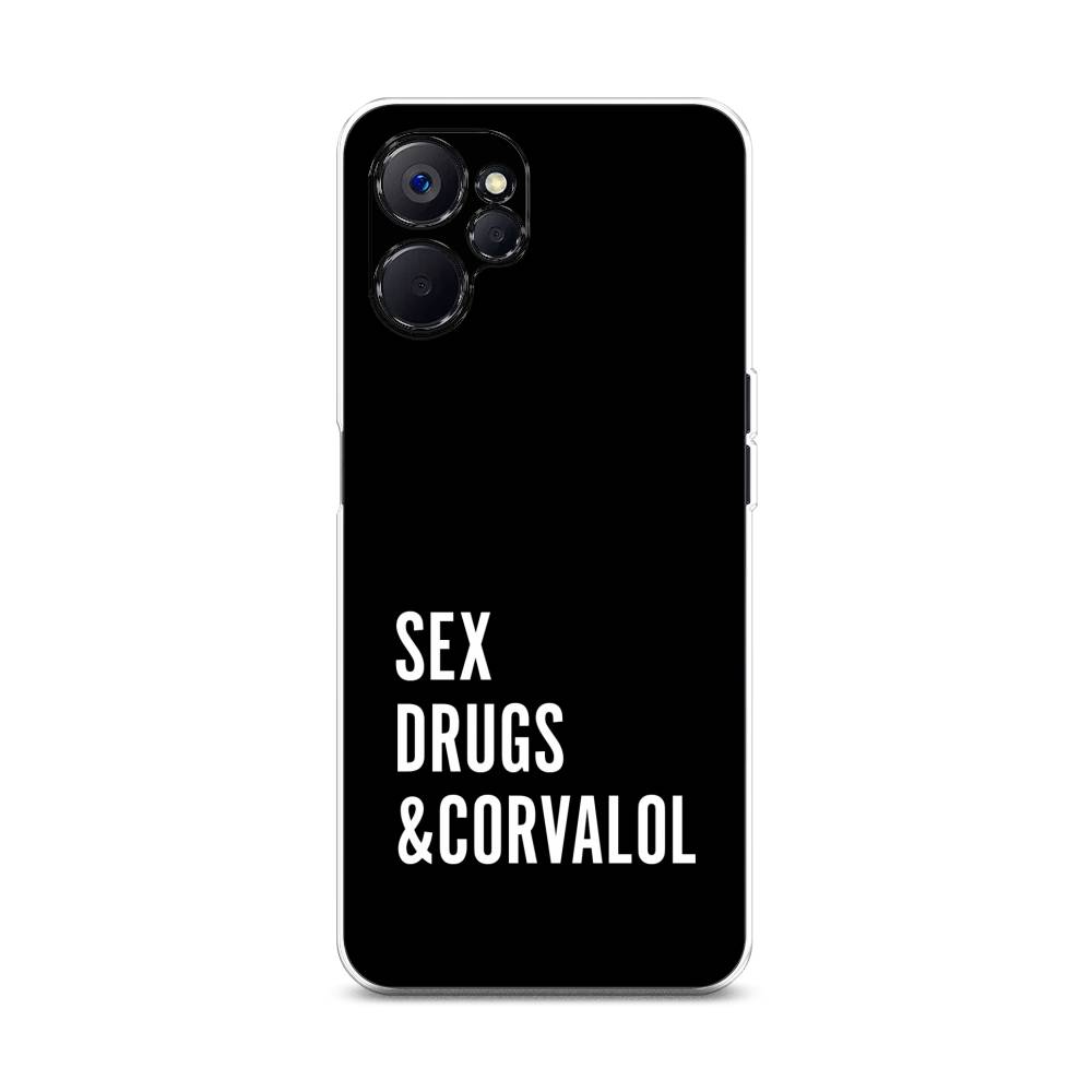 

Чехол на Realme 10 5G "Corvalol", Черный;серый;белый, 2512650-6