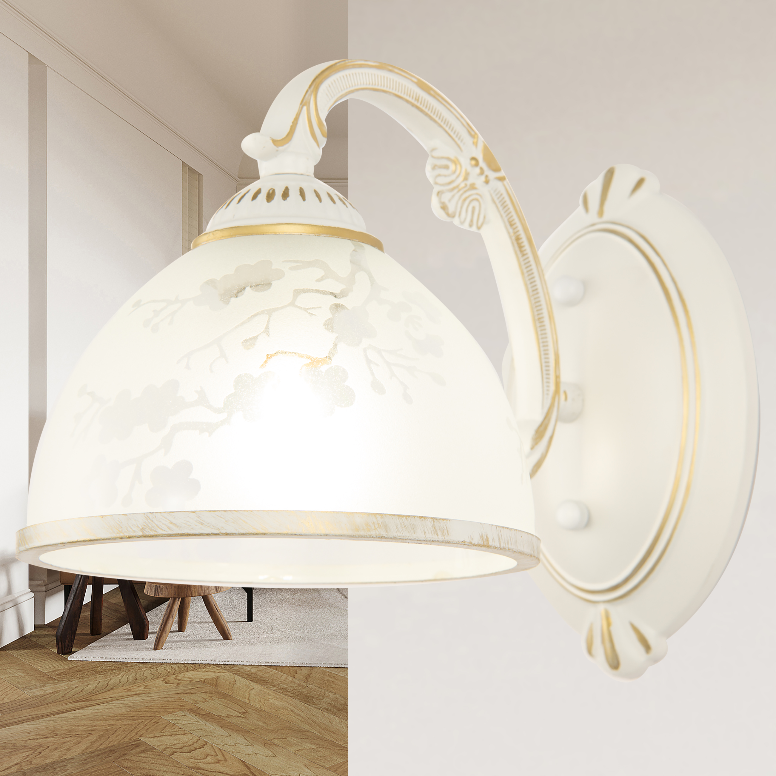 

Бра Arte Perfetto Luce 3334.8490.1W.WT.G 1хE27х40W, 3334.8490.1W.WT.G