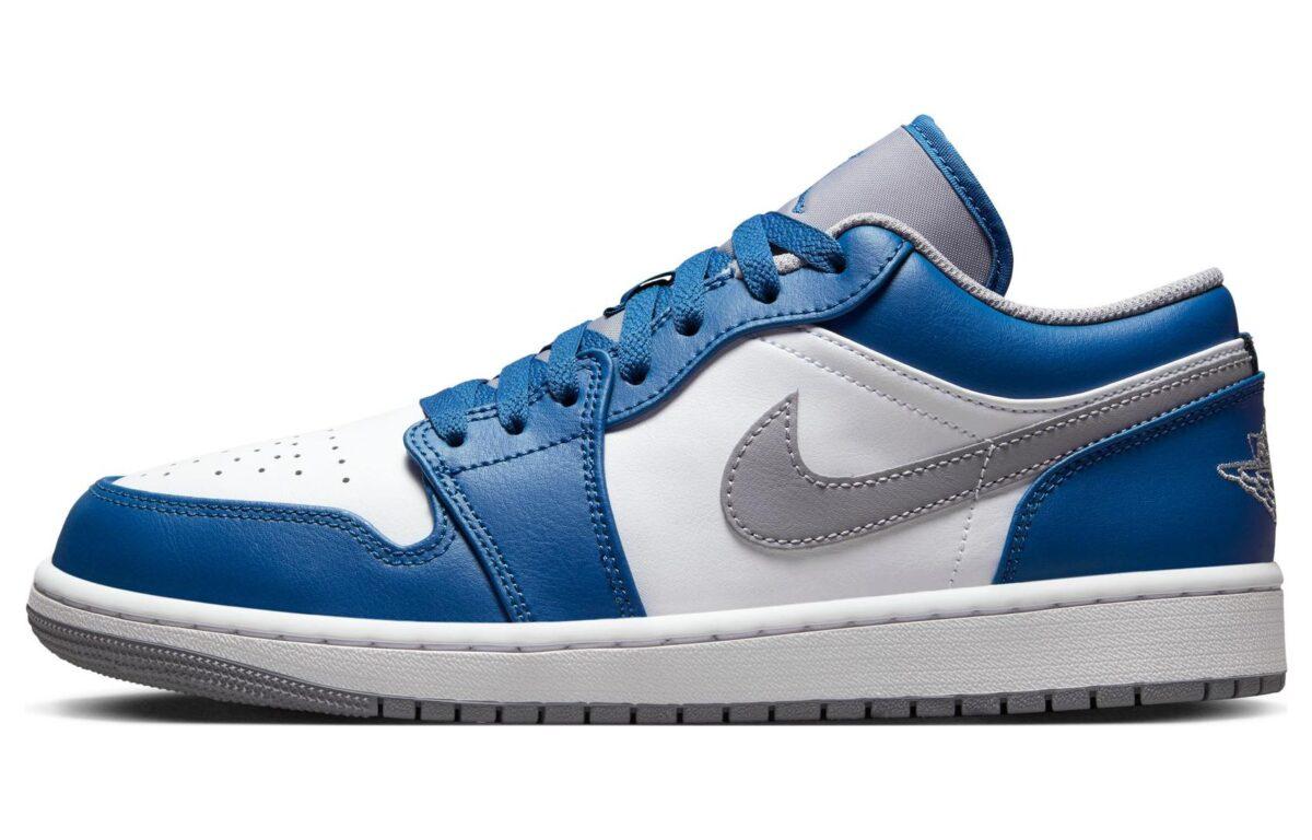 

Кеды унисекс Jordan Air Jordan 1 Low True Blue синие 40.5 EU, Синий, Air Jordan 1 Low True Blue