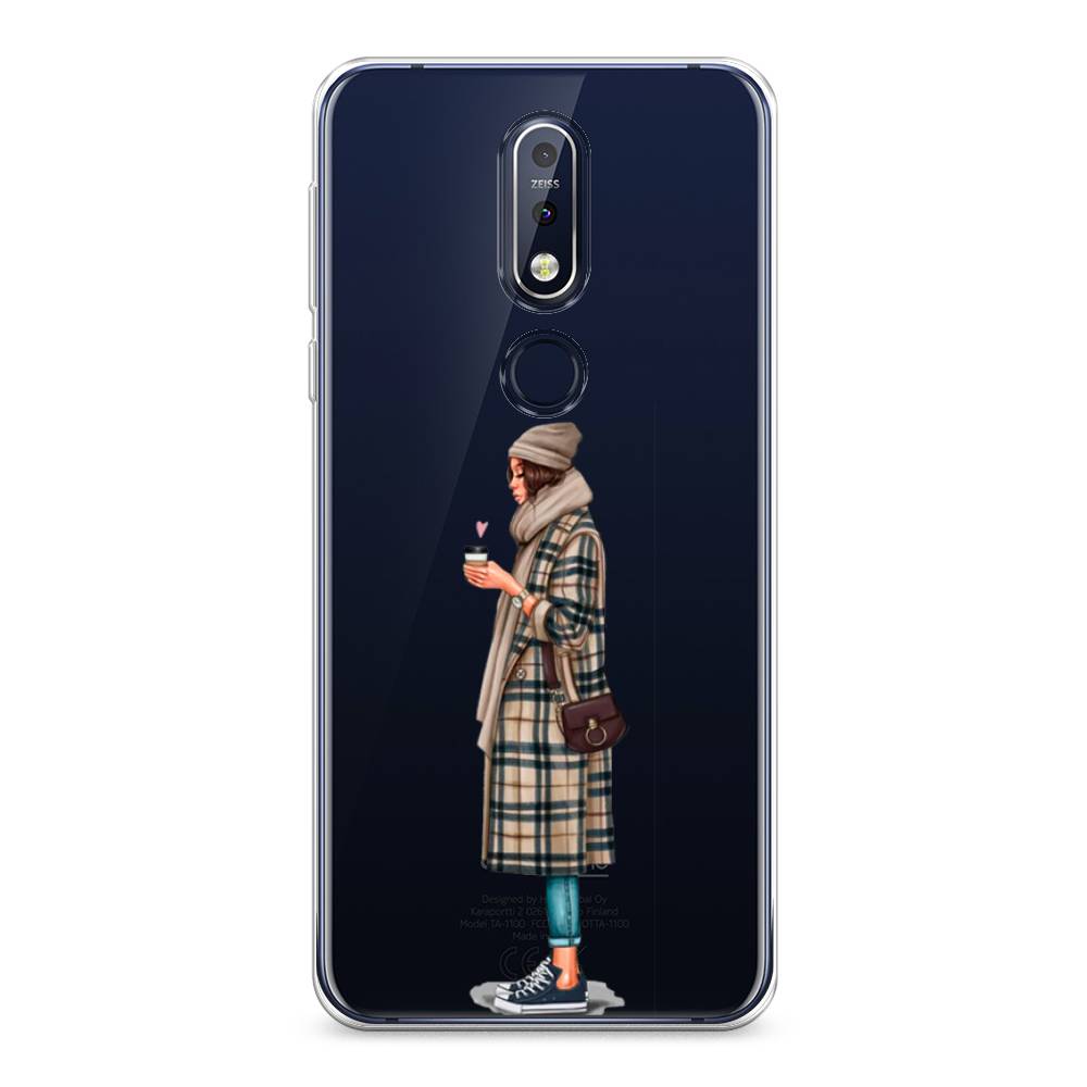 

Чехол на Nokia 7.1 "Утренний кофе", Коричневый;бежевый, 122050-6
