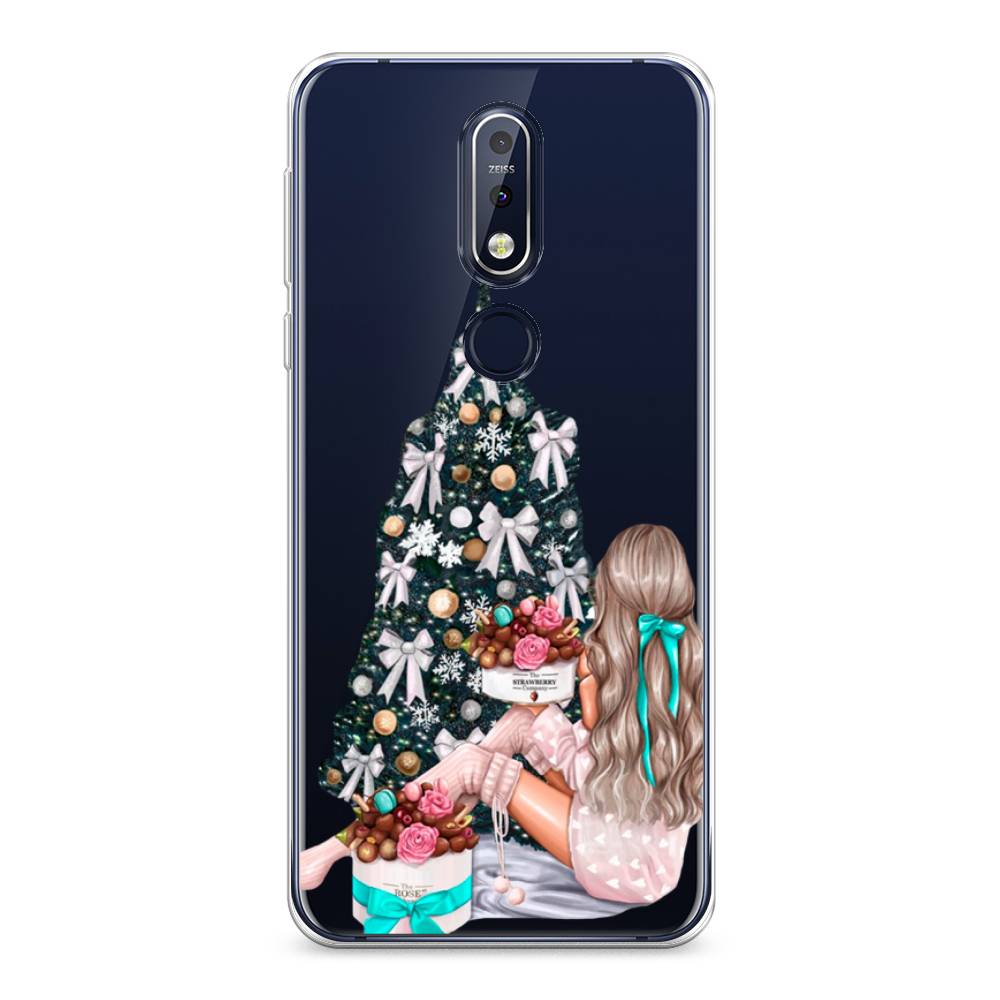 

Чехол на Nokia 7.1 "New Year", Зеленый;бежевый;голубой, 122050-5