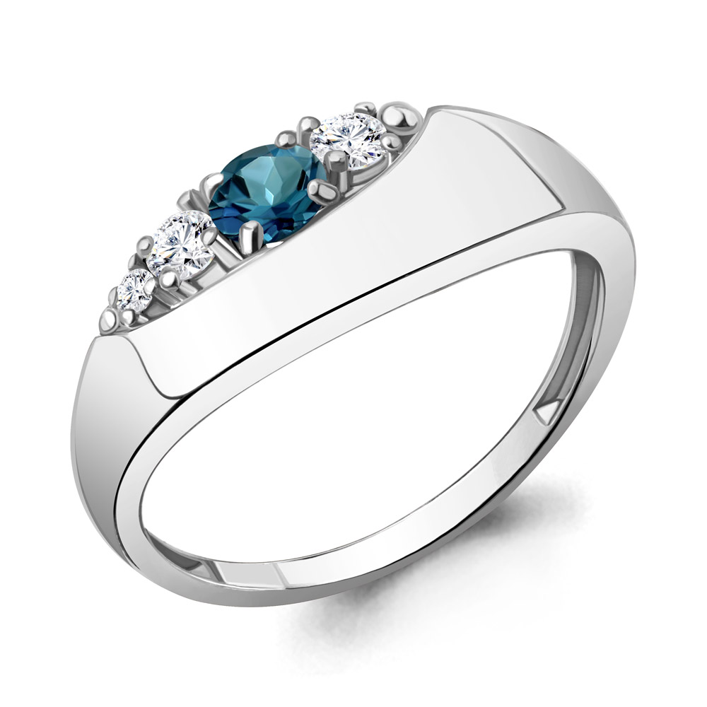 

Кольцо из серебра р. 18,5 AQUAMARINE 6975108А_925_р, 6975108А_925_р