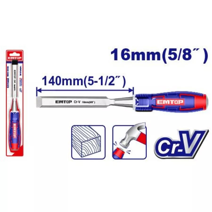 Стамеска по дереву, EMTOP, стамеска для работ по дереву 16мм 140мм, EWCL1601