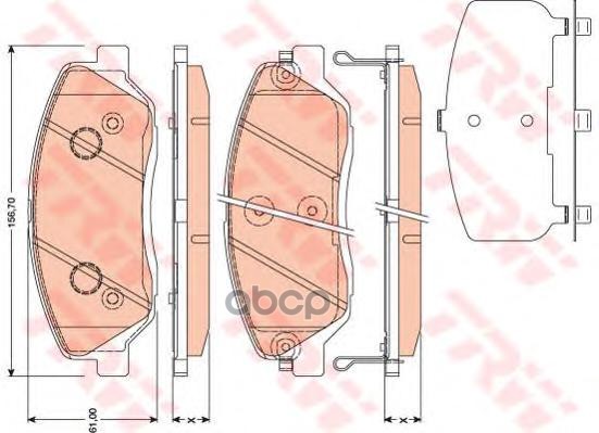 

Колодки Тормозные Hyundai Santa Fe (06-) Kia Sorento (09-) Передние (4Шт.) Trw Gdb3418