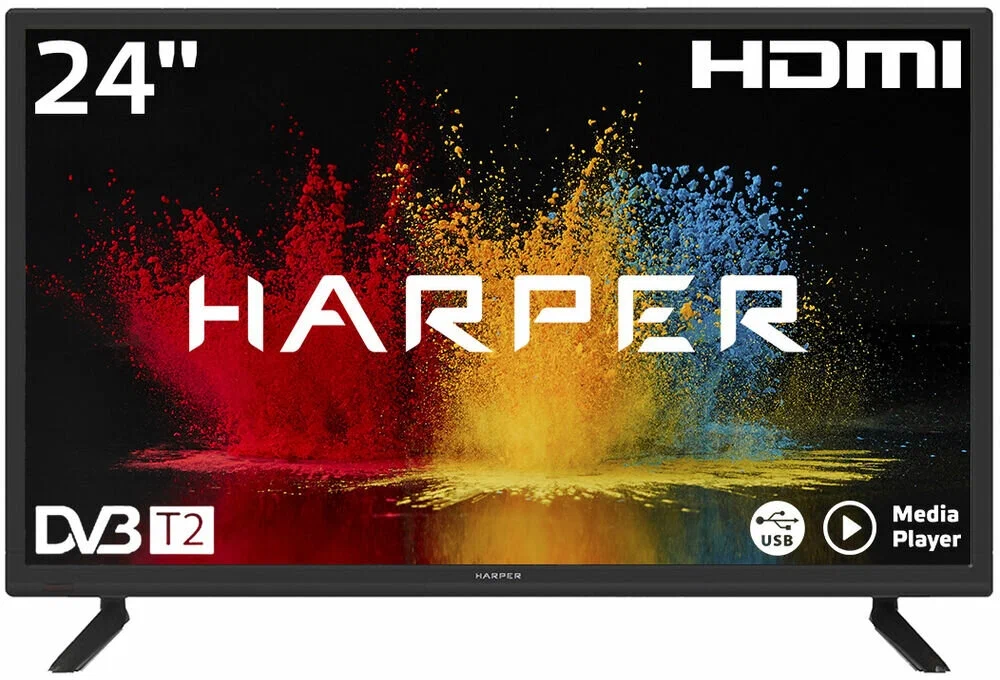 

Телевизор Harper 24R490T, 24"(61 см), HD, Черный, 24R490T