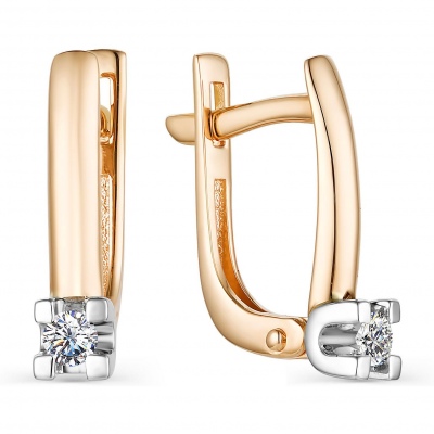 

Серьги с 2 бриллиантами из красного золота Алкор 23263-100, 23263-100