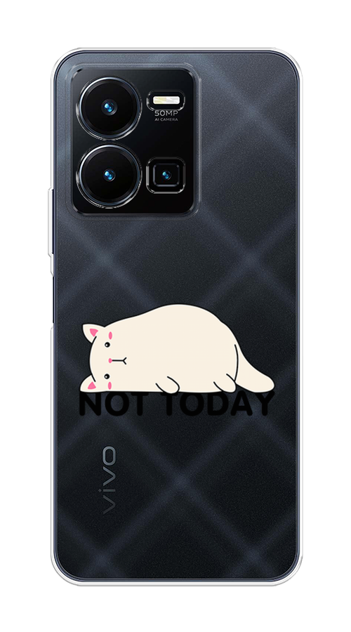 

Чехол на Vivo Y35 "Cat not today", Белый;розовый;черный, 267250-1