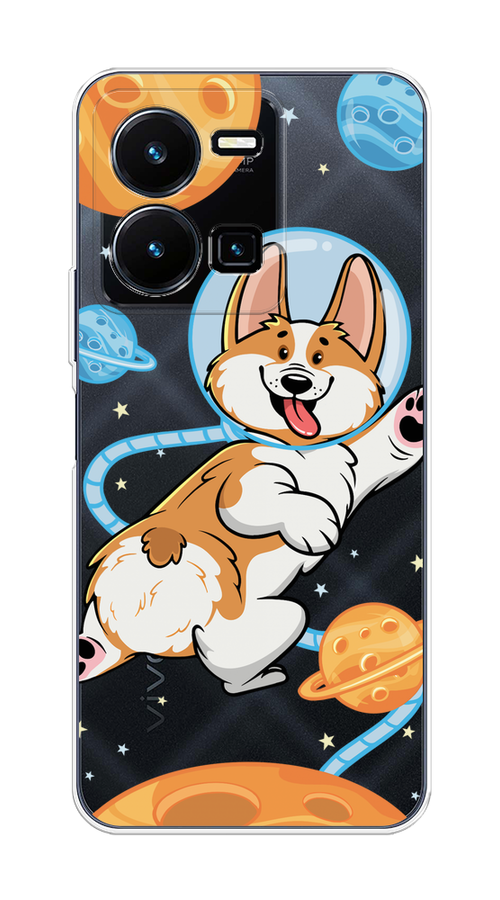 

Чехол на Vivo Y35 "Корги-космонавт", Голубой;бежевый;белый, 267250-1