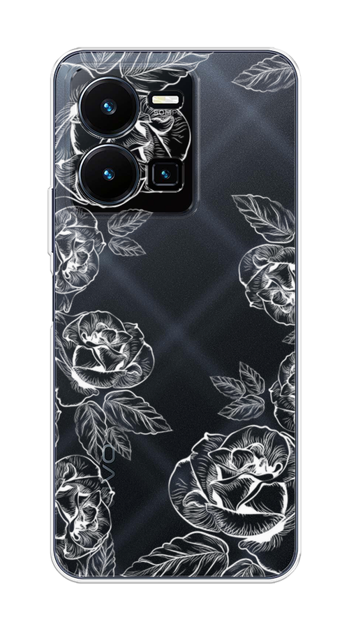 

Чехол на Vivo Y35 "Розы графика", Черный;серый, 267250-2