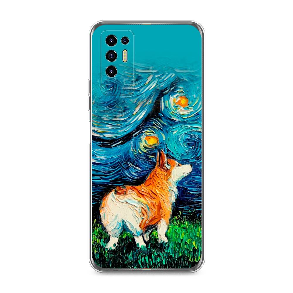 

Чехол для Tecno Pova 2 "Корги звёздная ночь", Коричневый;белый;зеленый, 300550-1
