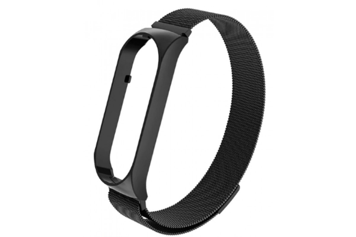 

Ремешок M-line на магните для Mi Band 5, черный, Ремешок сетчатый металлический на магните для Mi Band 5