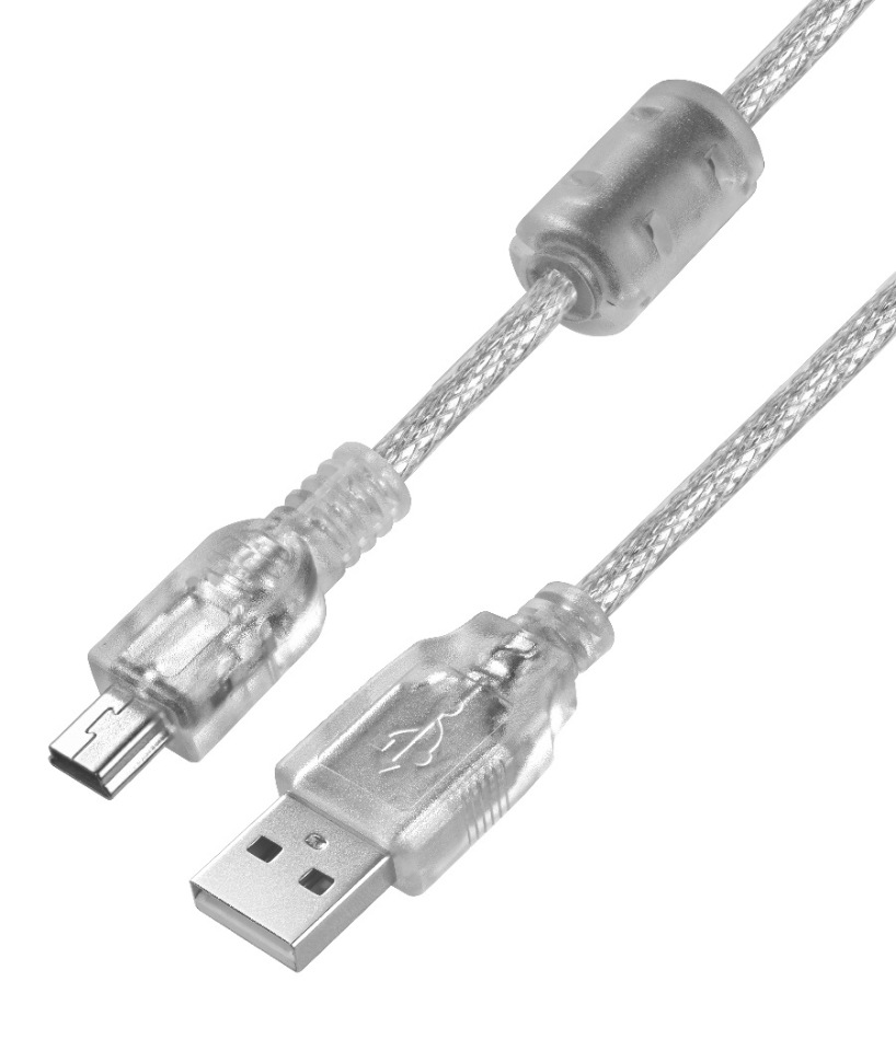 фото Кабель am miniusb gcr gcr-um1m5p-bd2s-3.0m прозрачный 3м