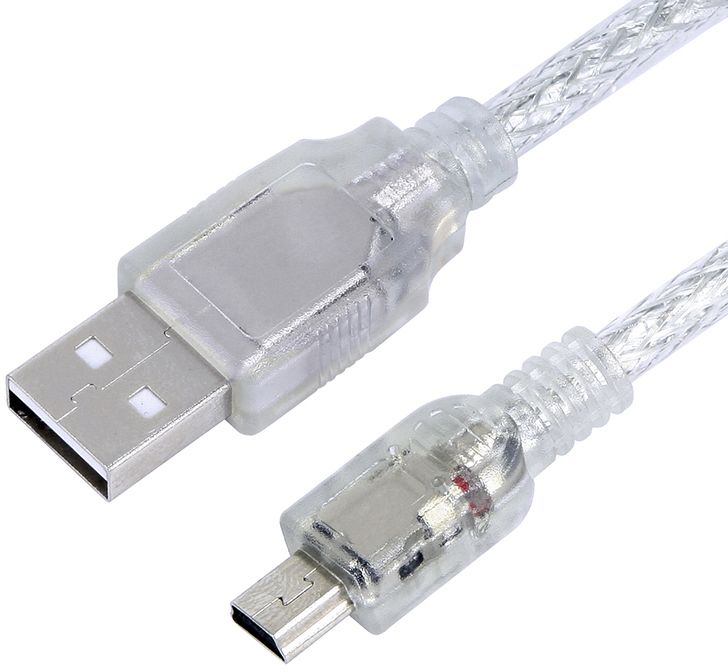 фото Кабель am miniusb gcr gcr-um1m5p-bd2s-1.0m 1м прозрачный