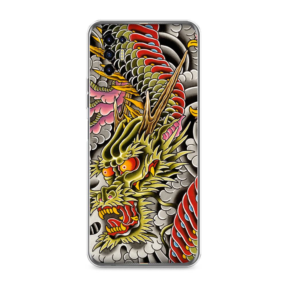 

Чехол для Tecno Pova 2 "Японский дракон", Желтый;розовый;красный, 300550-4