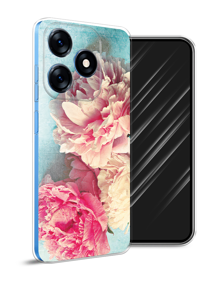

Чехол Awog на Tecno Spark 10/10C "Пионы new", Бирюзовый, 303550-1
