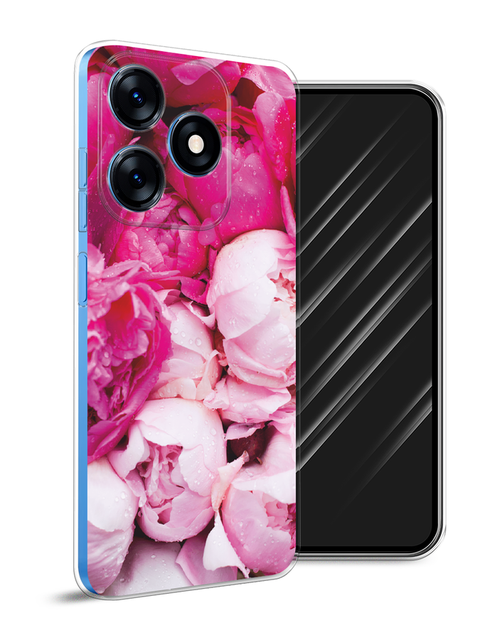 

Чехол Awog на Tecno Spark 10/10C "Пионы розово-белые", Белый;розовый, 303550-1