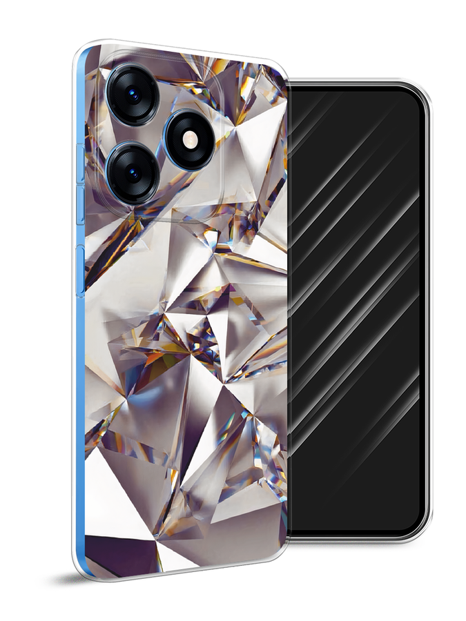 

Чехол Awog на Tecno Spark 10/10C "Бриллианты", Серебристый;бежевый, 303550-1