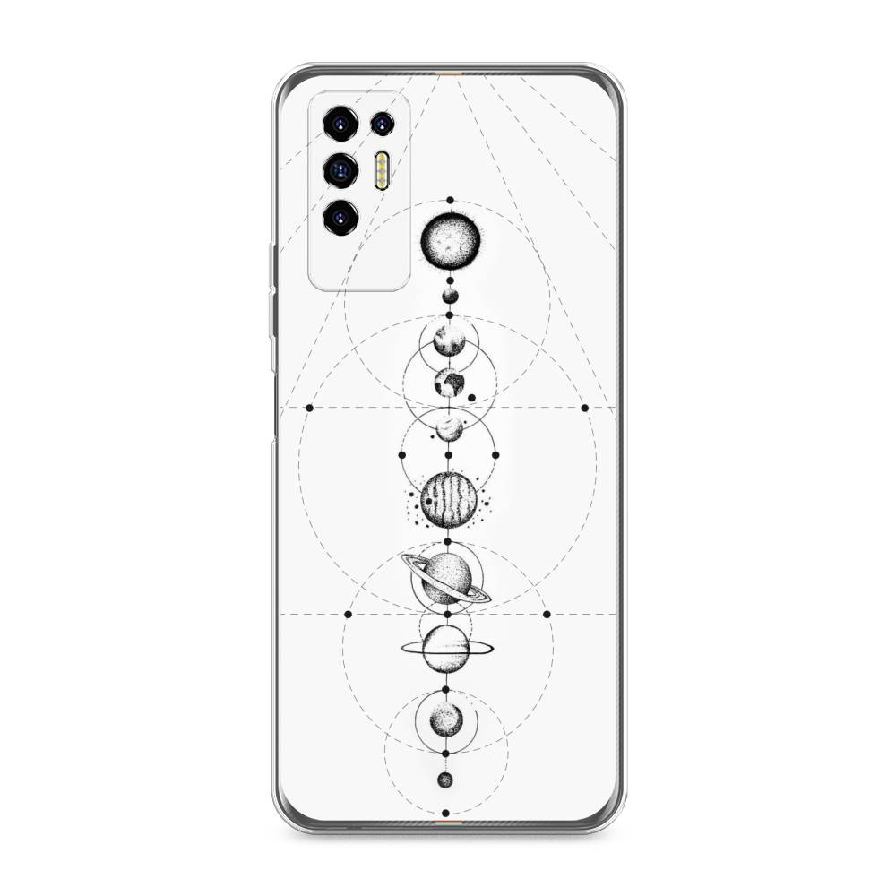 

Чехол для Tecno Pova 2 "Парад планет", Серый, 300550-2