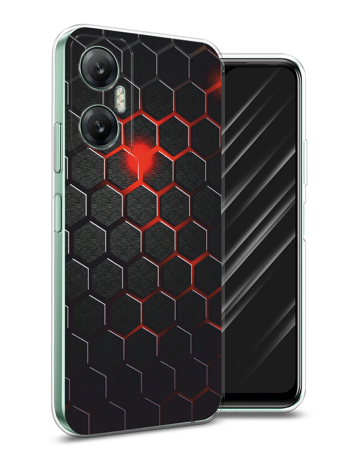 

Чехол Awog на Infinix Hot 20 5G "Фон соты красные", Красный;черный, 3103250-1