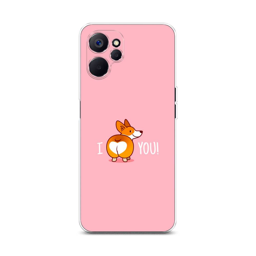 

Чехол на Realme 10 5G "Корги I love you", Розовый;коричневый;белый, 2512650-1