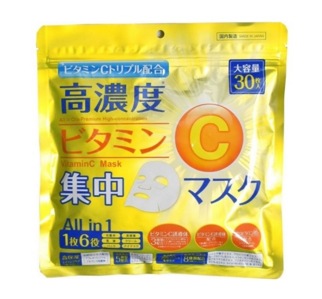 фото Маска для лица shin factory тканевая с витамином с (vitamin c essence mask), 30шт