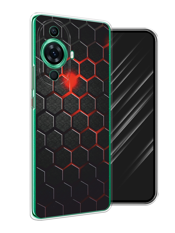 

Чехол Awog на Huawei Nova 11 Pro "Фон соты красные", Красный;черный, 6121350-1