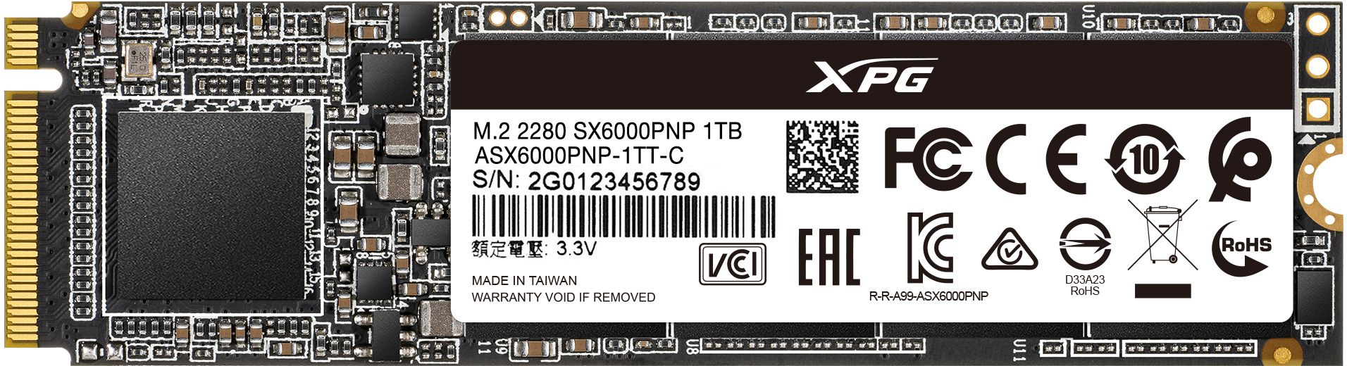 SSD накопитель ADATA XPG SX6000 Pro M.2 2280 1 ТБ (ASX6000PNP-1TT-C)