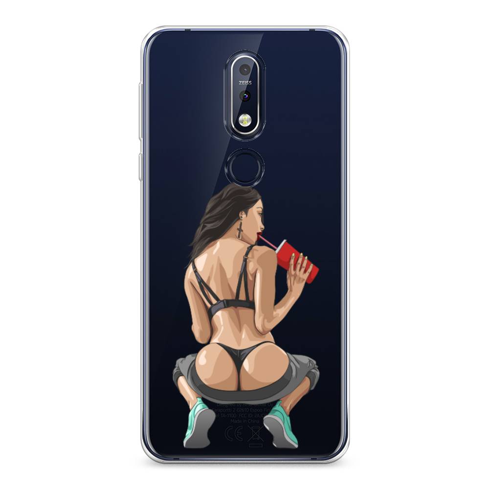 

Чехол на Nokia 7.1 "Сочные булочки", Бежевый;красный;черный, 122050-6